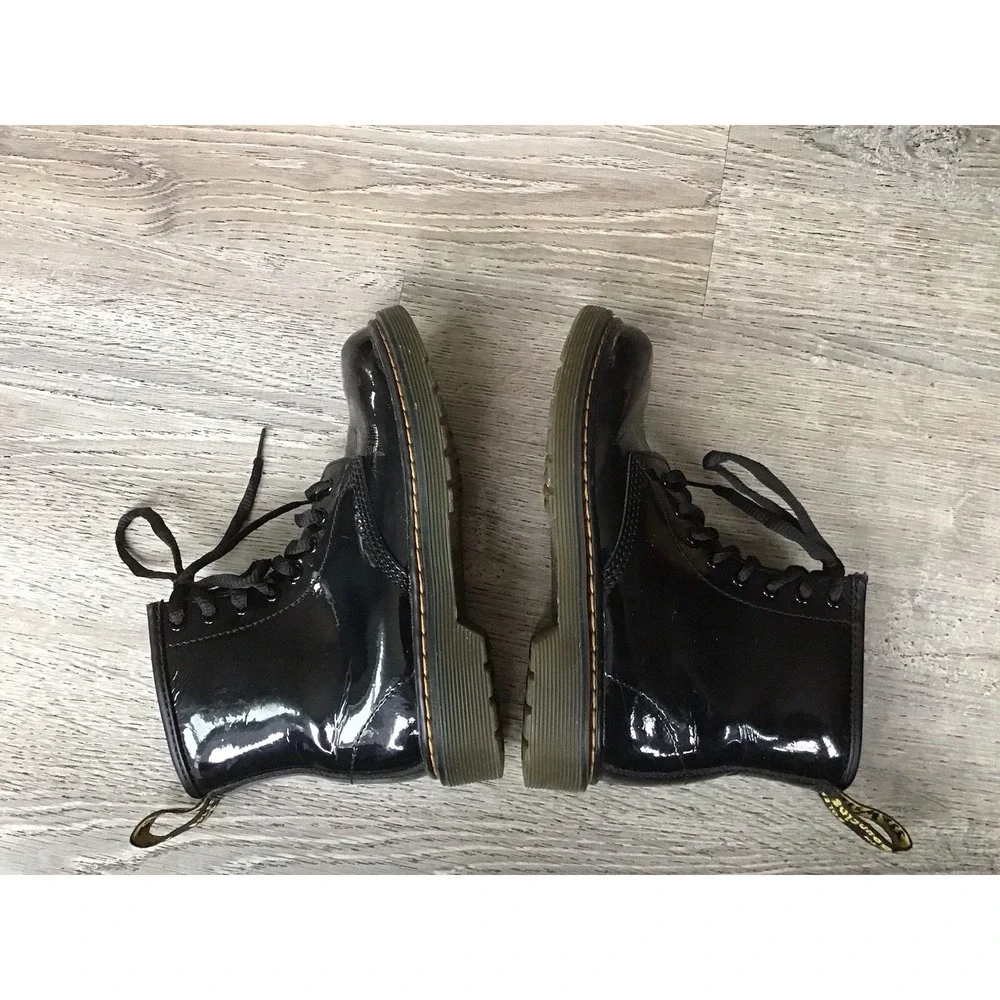 Dr. Martens Youth Size 1 15382 Black Zip Lace Up Combat Boots Kids Grunge Punk